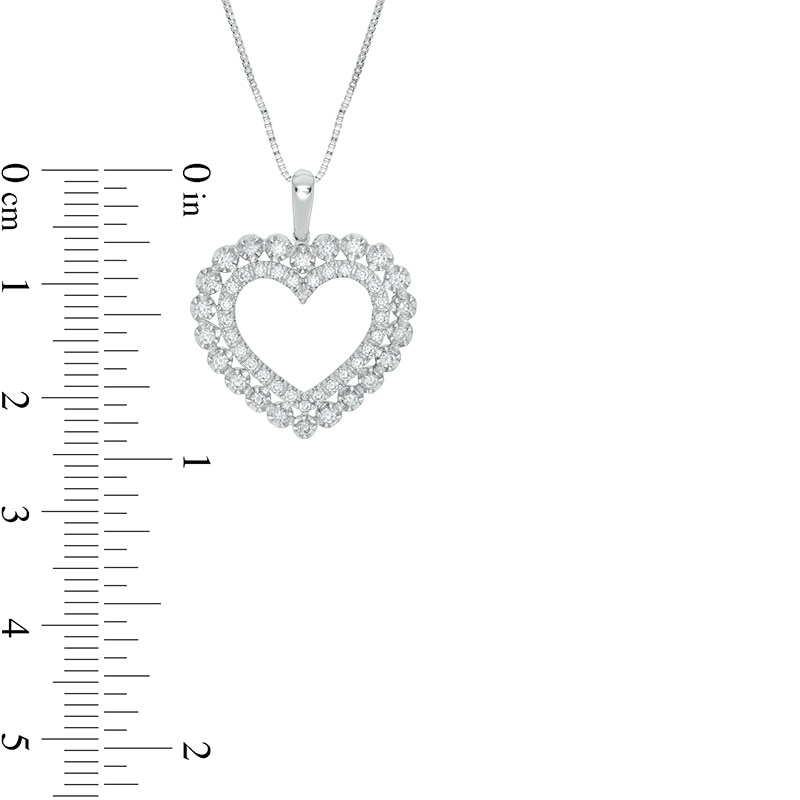 1/2 CT. T.W. Diamond Scallop Heart Pendant in 10K White Gold