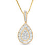 Thumbnail Image 1 of 1/4 CT. T.W. Composite Diamond Teardrop Frame Pendant in 10K Gold