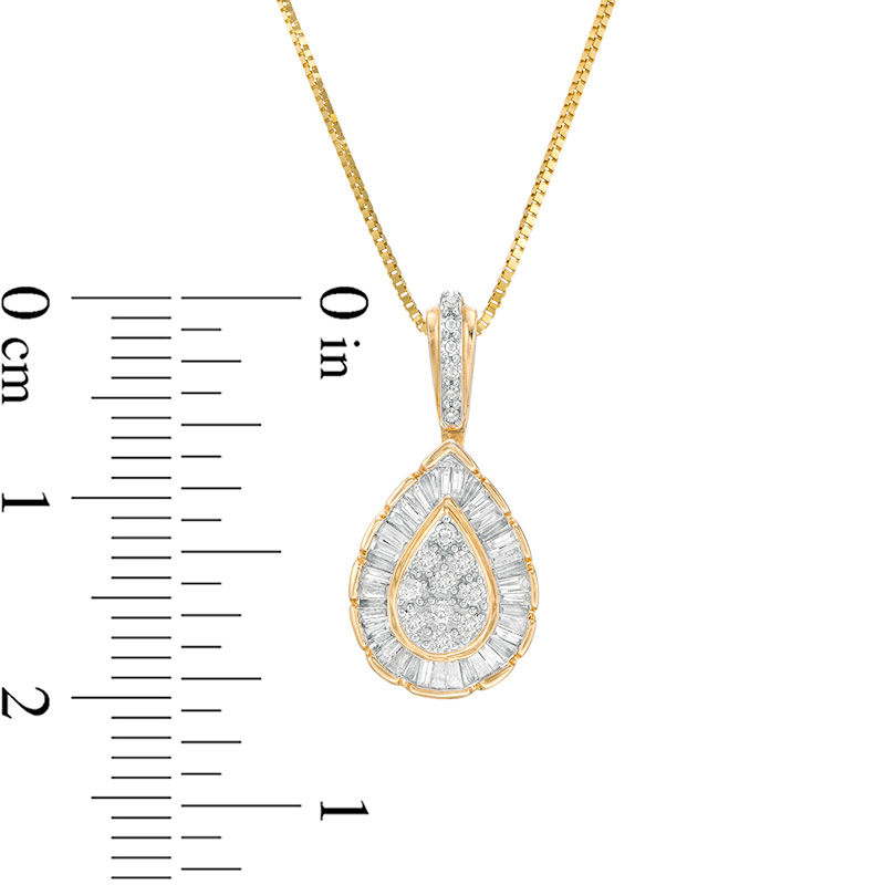 Main Image 2 of 1/4 CT. T.W. Composite Diamond Teardrop Frame Pendant in 10K Gold