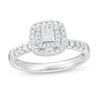 Thumbnail Image 0 of 1/2 CT. T.W. Princess-Cut Diamond Double Frame Engagement Ring in 10K White Gold