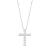 Thumbnail Image 0 of Lab-Created White Sapphire Cross Pendant in Sterling Silver