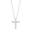 Thumbnail Image 1 of Lab-Created White Sapphire Cross Pendant in Sterling Silver