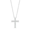 Thumbnail Image 0 of Lab-Created White Sapphire Cross Pendant in Sterling Silver