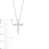Thumbnail Image 2 of Lab-Created White Sapphire Cross Pendant in Sterling Silver