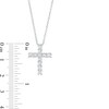 Thumbnail Image 2 of Lab-Created White Sapphire Cross Pendant in Sterling Silver