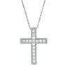 Thumbnail Image 0 of Lab-Created White Sapphire Vintage-Style Cross Pendant in Sterling Silver