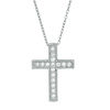 Thumbnail Image 1 of Lab-Created White Sapphire Vintage-Style Cross Pendant in Sterling Silver