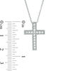 Thumbnail Image 1 of Lab-Created White Sapphire Vintage-Style Cross Pendant in Sterling Silver