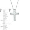 Thumbnail Image 2 of Lab-Created White Sapphire Vintage-Style Cross Pendant in Sterling Silver