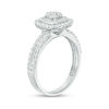 Thumbnail Image 2 of 5/8 CT. T.W. Diamond Triple Cushion Frame Two Row Engagement Ring in 10K White Gold