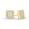 Thumbnail Image 1 of 1/6 CT. T.W. Diamond Composite Square Frame Stud Earrings in 10K Gold