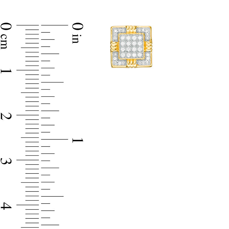 Main Image 2 of 1/6 CT. T.W. Diamond Composite Square Frame Stud Earrings in 10K Gold