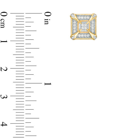 Men's 1/8 CT. T.W. Quad Diamond Vintage-Style Frame Stud