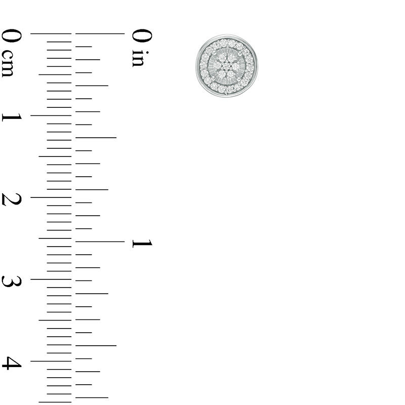 Main Image 2 of 1/6 CT. T.W. Diamond Composite Double Frame Stud Earrings in Sterling Silver