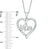 Thumbnail Image 1 of Lab-Created White Sapphire "Mom" Heart Pendant in Sterling Silver