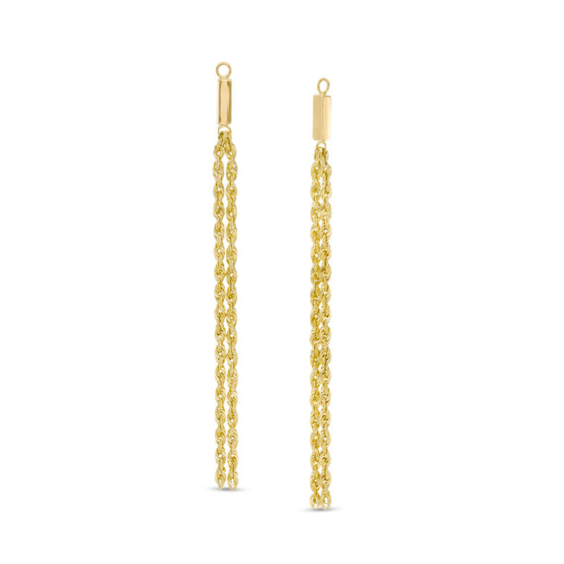Main Image 1 of Double Rope Tassel Earring Jackets in 10K Gold