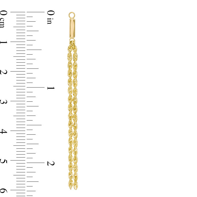 Main Image 2 of Double Rope Tassel Earring Jackets in 10K Gold