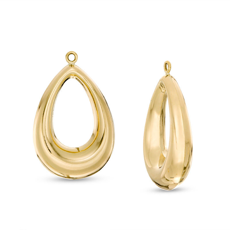 Bold Open Teardrop Earring Jackets in 10K Gold