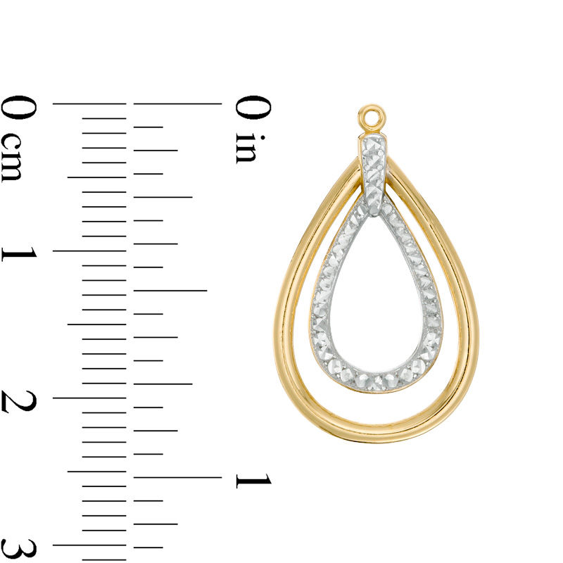 Diamond-Cut Double Teardrop Earring Jackets in 10K Two-Tone Gold