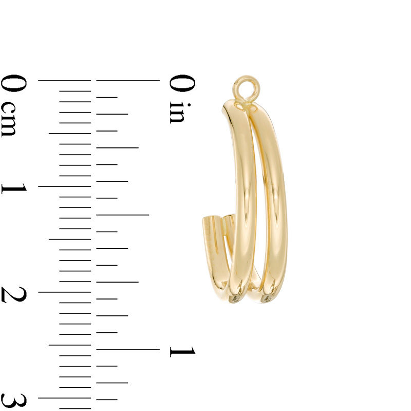 Main Image 2 of Double J-Hoop Earring Jackets in 10K Gold