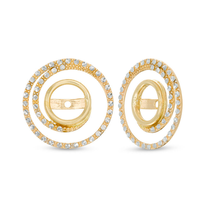 Diamond-Cut Coil Earring Jackets in 10K Two-Tone Gold