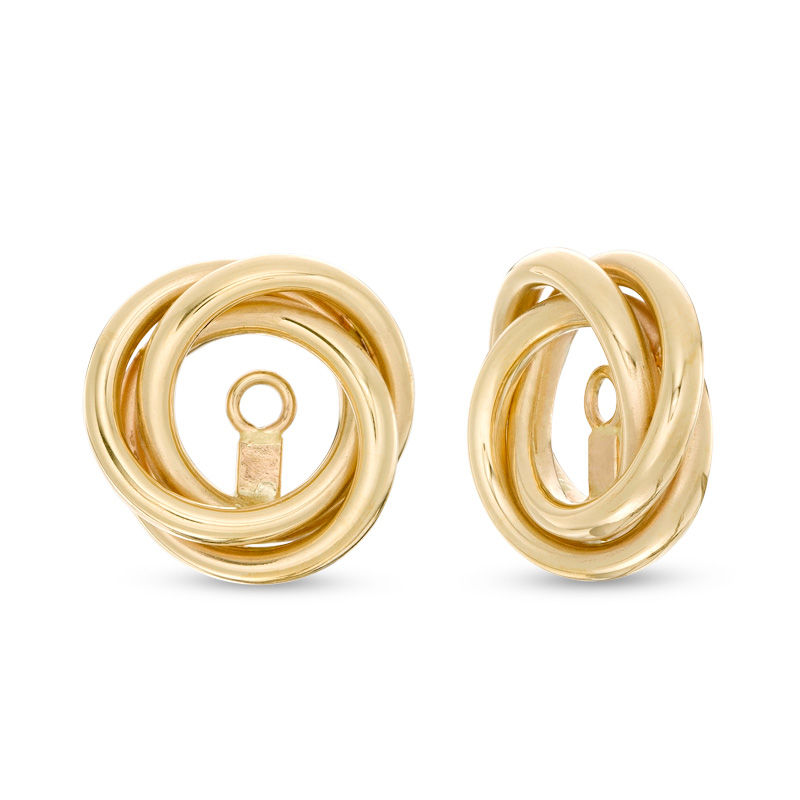 Details about   Real 14kt Yellow Gold Polished Love Knot Earring Jackets 