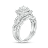 Thumbnail Image 2 of 1-1/2 CT. T.W. Certified Radiant-Cut Diamond Frame Twist Shank Bridal Set in 14K White Gold (I/I1)