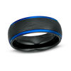 Thumbnail Image 1 of 8.0mm Satin Step Edge Wedding Band in Two-Tone IP Tantalum - Size 10
