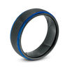 Thumbnail Image 2 of 8.0mm Satin Step Edge Wedding Band in Two-Tone IP Tantalum - Size 10
