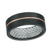 Thumbnail Image 1 of 8.0mm Rose IP center Groove Satin Wedding Band in Black IP Tantalum - Size 10