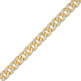Made in Italy Men's 5.5mm Diamond-Cut Miami Cuban Curb Chain Bracelet in 14K Gold - 8.5&quot;