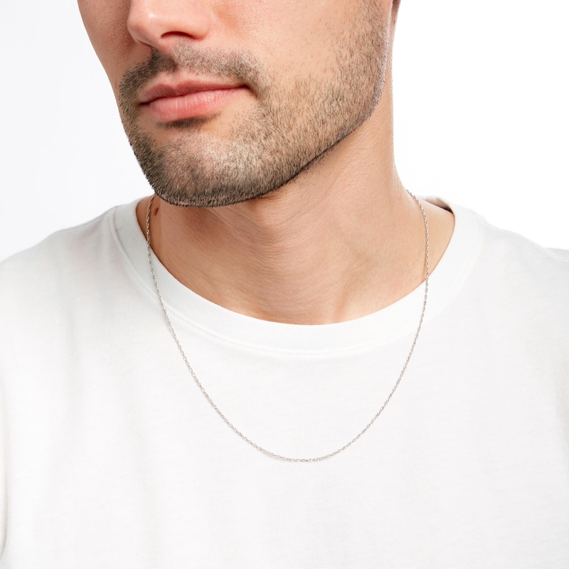Main Image 2 of 1.35mm Singapore Chain Necklace in Sterling Silver - 20"