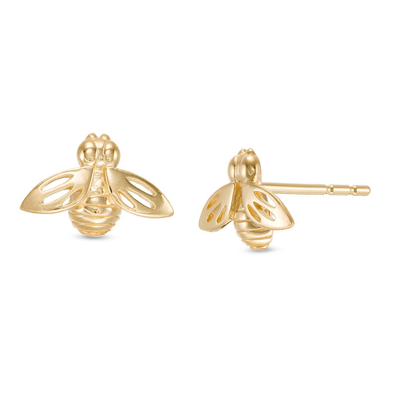 Bumblebee Stud Earrings in 14K Gold