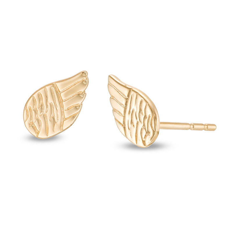 Angel Wings Stud Earrings in 14K Gold