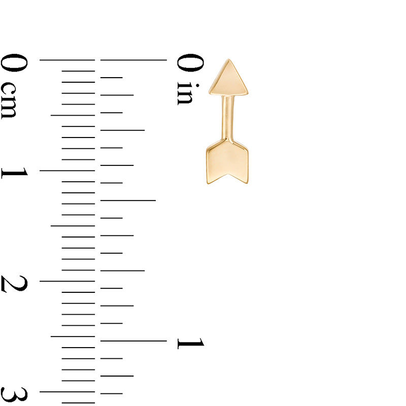 Main Image 2 of Arrow Stud Earrings in 14K Gold