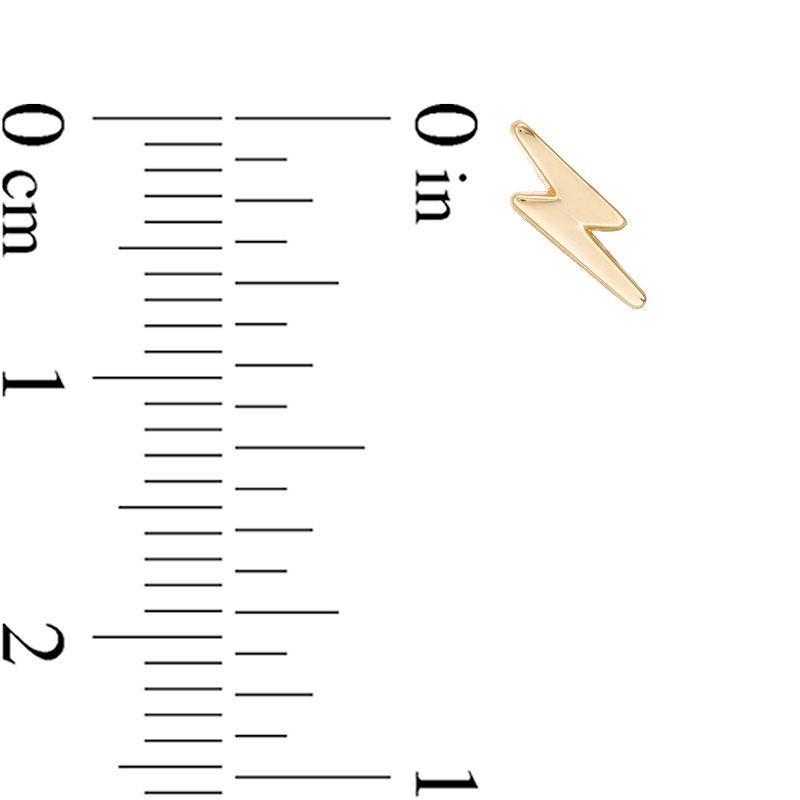 Main Image 2 of Lightning Bolt Stud Earrings in 14K Gold