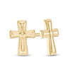 Cross Stud Earrings in 14K Gold