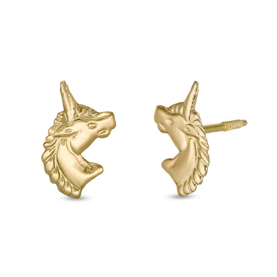 Child's Unicorn Stud Earrings in 14K Gold | Zales Outlet