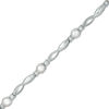 Thumbnail Image 0 of 4.0mm Button Cultured Freshwater Pearl and Diamond Accent Twist Vintage-Style Bracelet in Sterling Silver - 7.5"