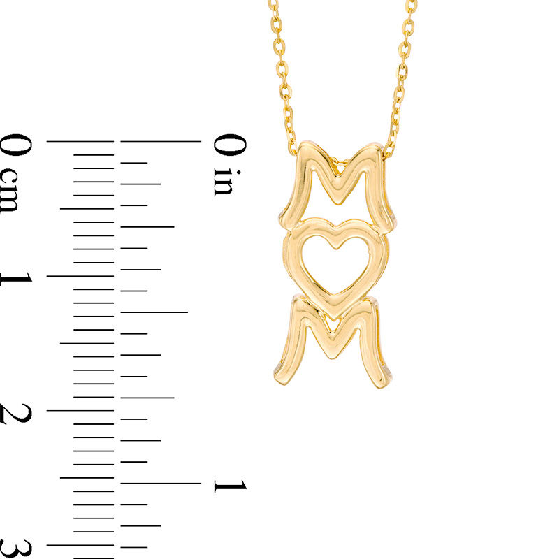 Main Image 2 of Linear "MOM" Pendant in 10K Gold