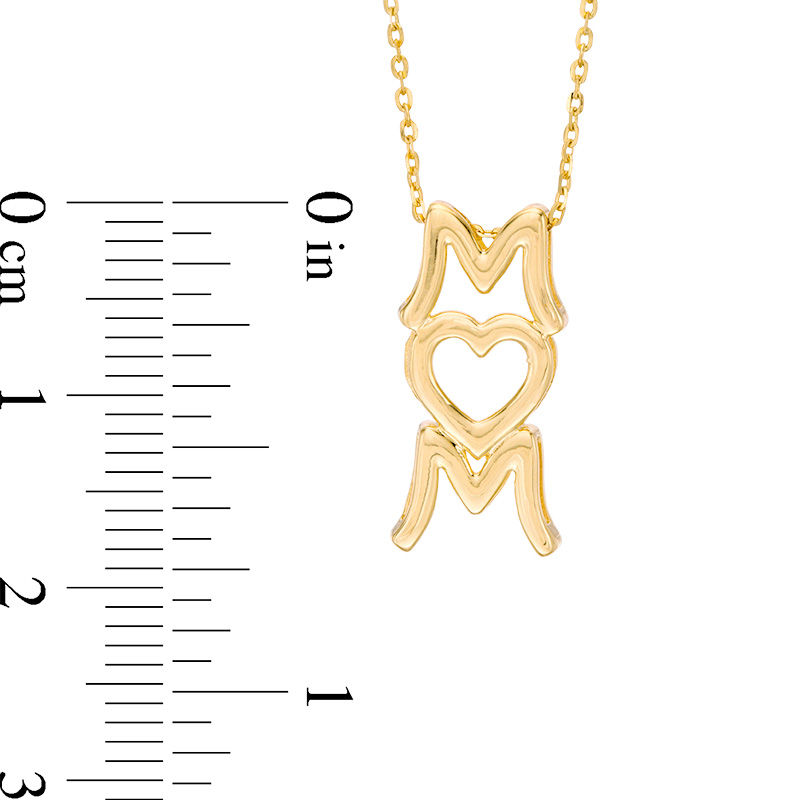 Linear "MOM" Pendant in 10K Gold