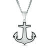 Thumbnail Image 0 of Men's Anchor Pendant in Stainless Steel with Black IP - 24"