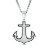 Thumbnail Image 1 of Men's Anchor Pendant in Stainless Steel with Black IP - 24"