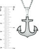 Thumbnail Image 2 of Men's Anchor Pendant in Stainless Steel with Black IP - 24"