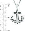 Thumbnail Image 3 of Men's Anchor Pendant in Stainless Steel with Black IP - 24"