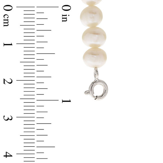 5.0-7.0mm Baroque and Button Cultured Freshwater Pearl Strand Necklace, Stud Earrings, and Bracelet in Sterling Silver 5.0-7.0mm Baroque and Button Cultured Freshwater Pearl Strand Necklace, Stud Earrings, and Bracelet in Sterling Silver