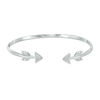 Thumbnail Image 0 of Lab-Created White Sapphire Arrow Flex Bangle in Sterling Silver - 7.25"
