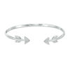 Thumbnail Image 1 of Lab-Created White Sapphire Arrow Flex Bangle in Sterling Silver - 7.25"