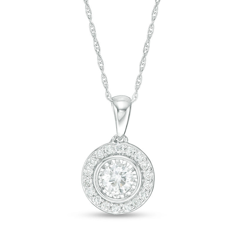 1/2 CT. T.W. Diamond Frame Pendant in 10K White Gold