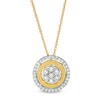 Thumbnail Image 1 of 1/3 CT. T.W. Multi-Diamond Double Frame Vintage-Style Pendant in 10K Gold